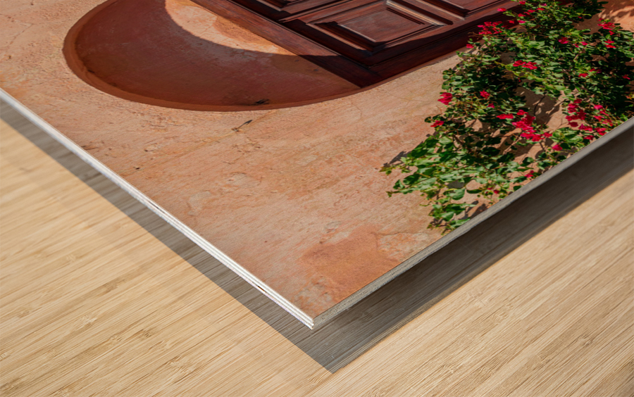 Wooden door in Unesco historical town of Colonia del Sacramento Wood print