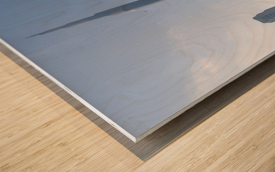 Restaurants and cafes of Dubai downtown business district Wood print