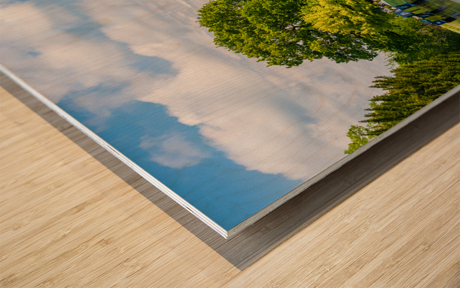 Colorful canal narrowboats in Ellesmere in Shropshire Wood print