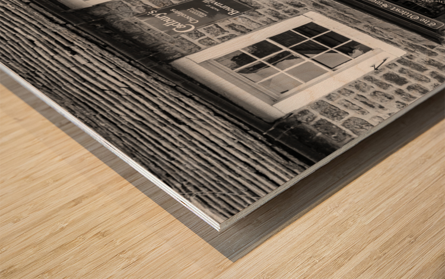 Oldest sweet shop in England in Pateley Bridge Wood print