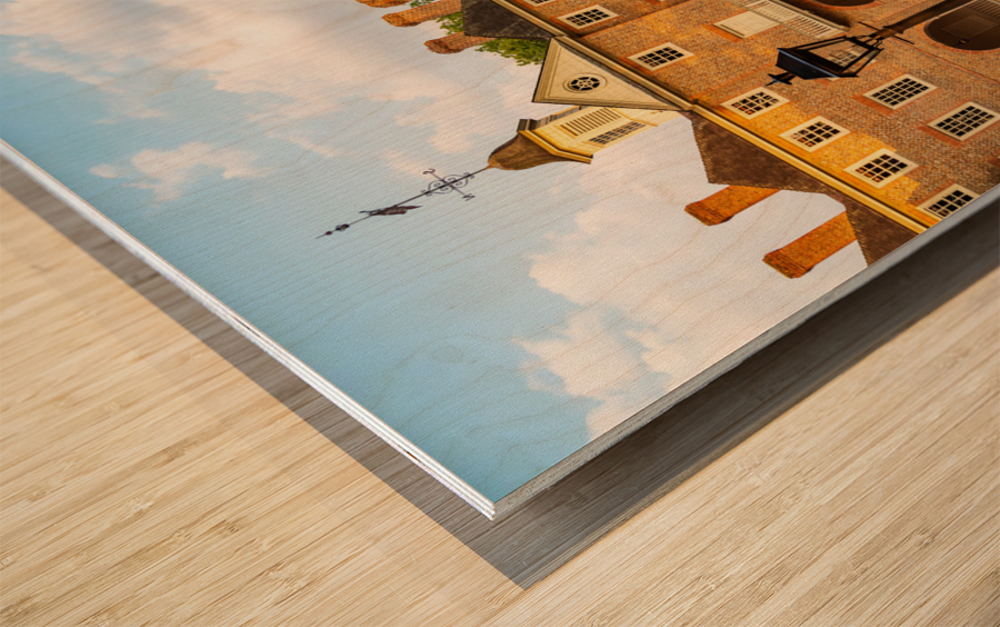 Wren Hall at William and Mary college in Williamsburg Virginia Wood print