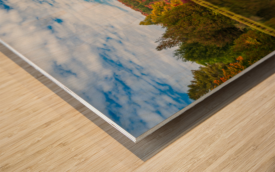 Prow of Canoe ready to launch in Silver Lake Vermont Wood print