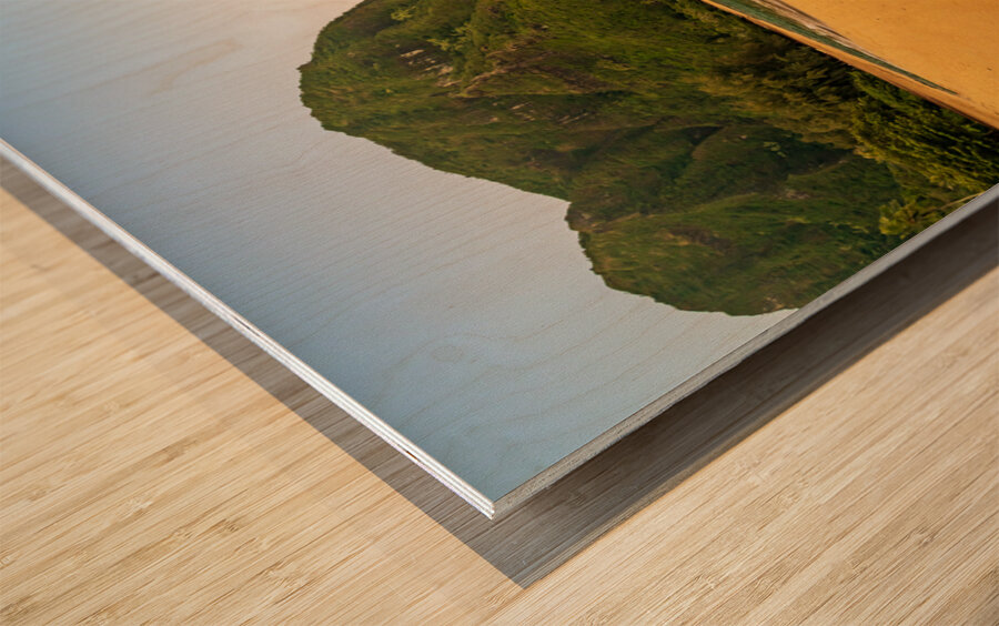 Early morning sunrise over Tunnels Beach on Kauai in Hawaii Wood print