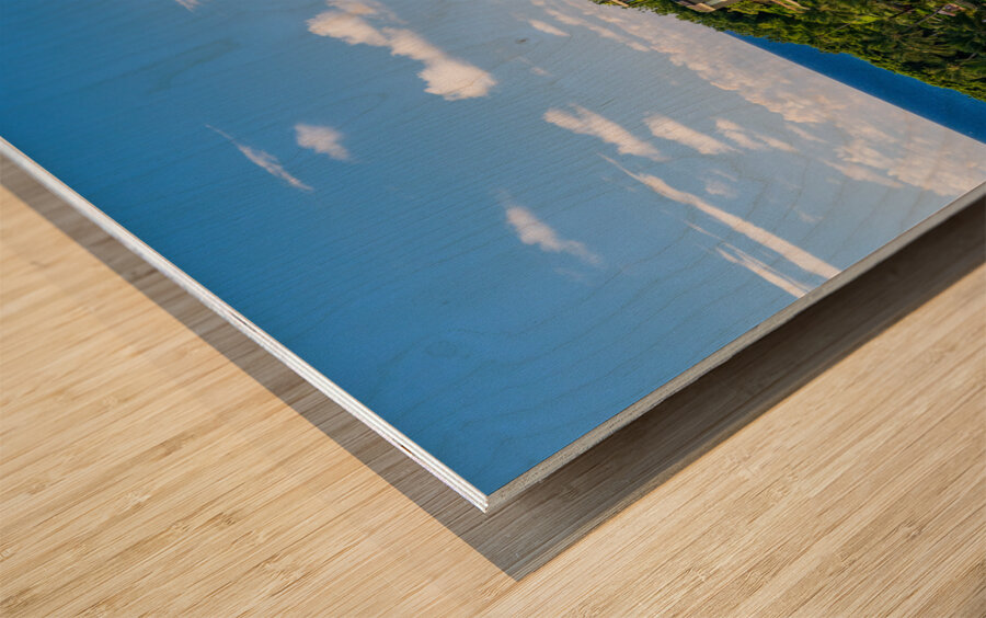 Hotel nestling in the hillside on Hanalei bay on Kauai Wood print