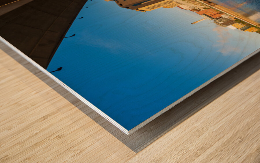 Details of Wabash St bridge and downtown St Paul Wood print