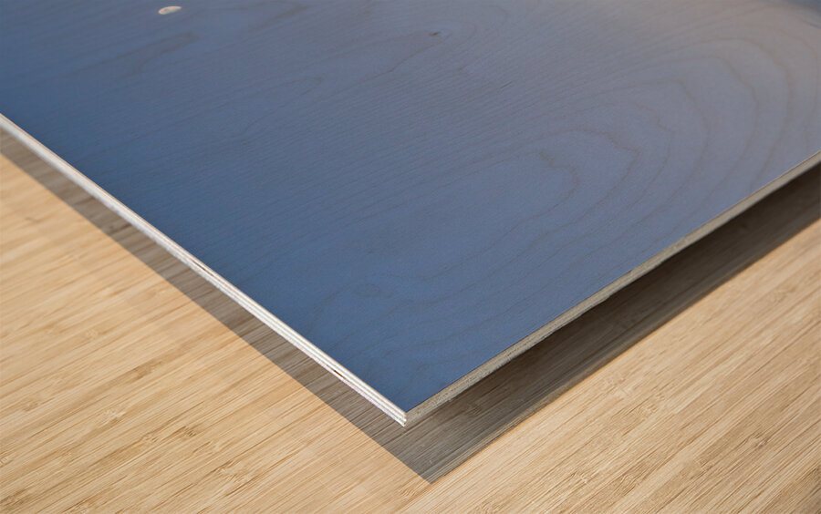 Freight barges on Mississippi river at dusk with moon Wood print