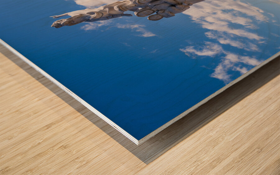 Monument to the Immigrant sculpture in New Orleans Wood print